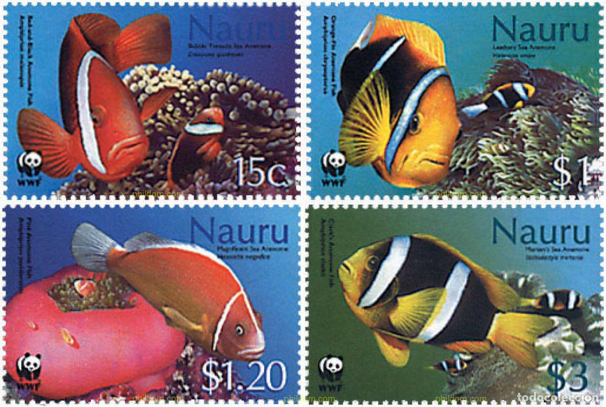 Sellos: 104419 MNH NAURU 2003 ANEMONAS Y PECES