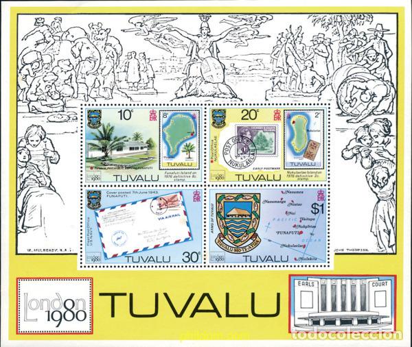 Sellos: 104418 MNH TUVALU 1980 LONDON 80. EXPOSICION FILATELICA INTERNACIONAL