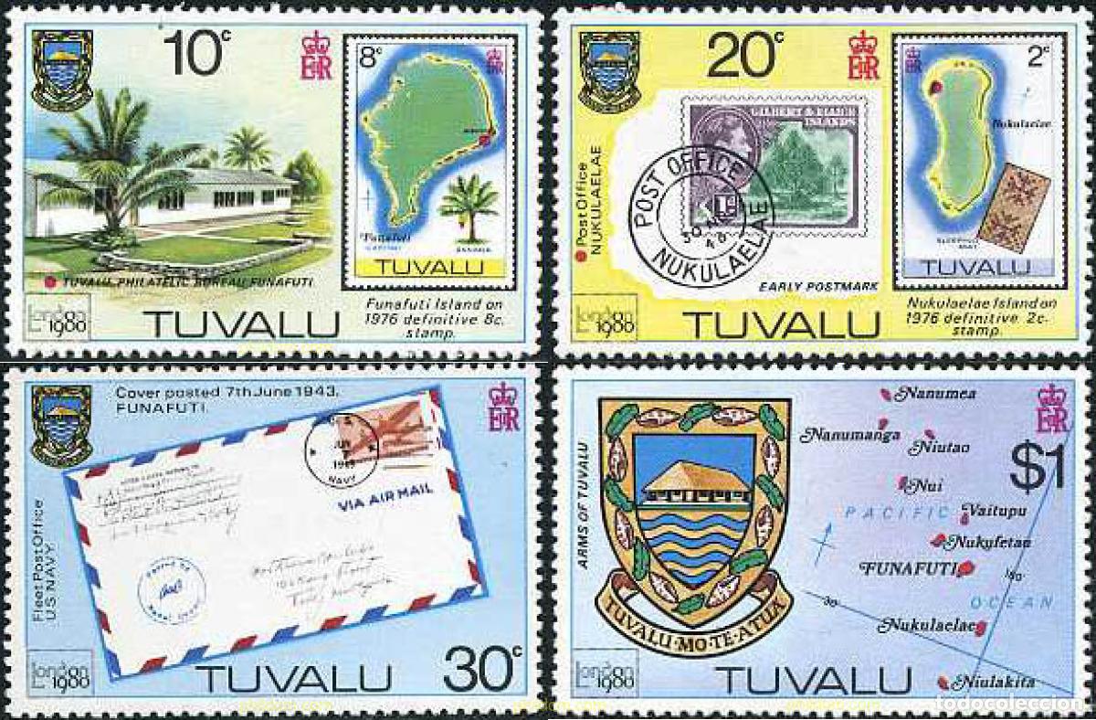 Sellos: 104424 MNH TUVALU 1980 LONDON 80. EXPOSICION FILATELICA INTERNACIONAL