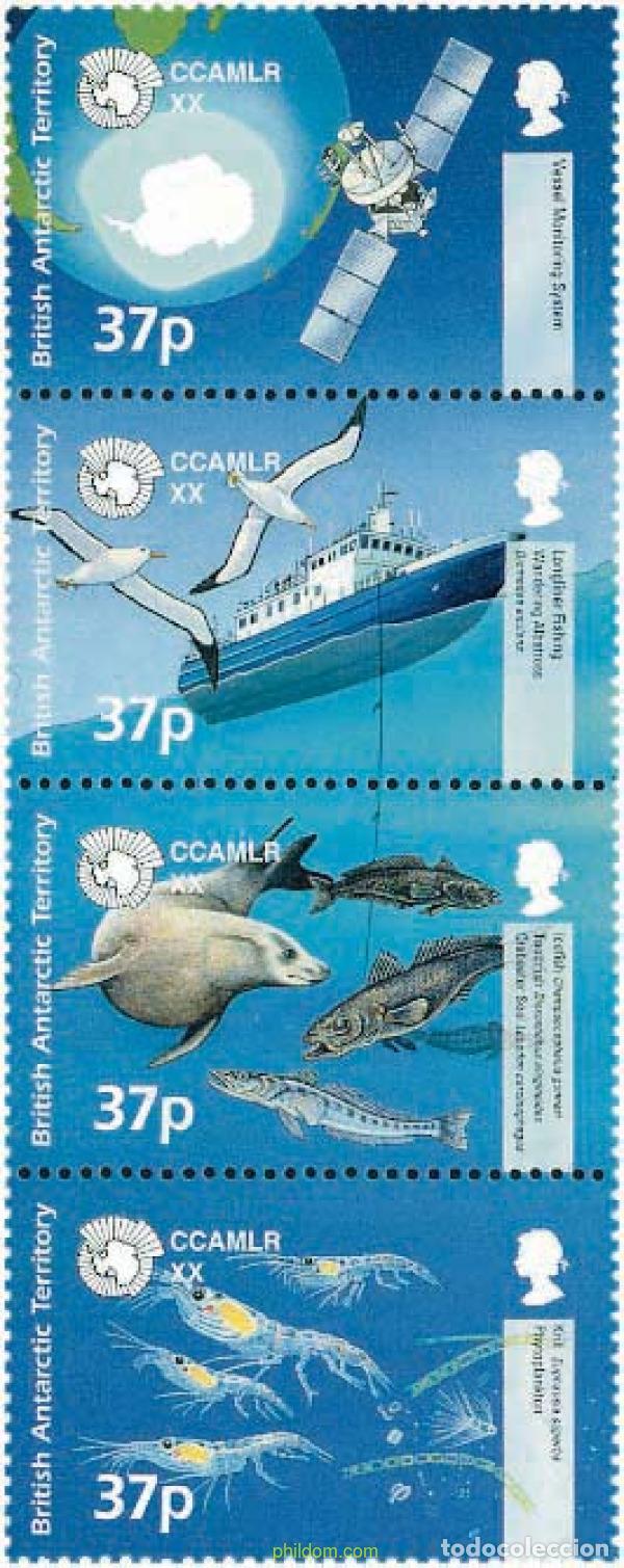 Sellos: 107199 MNH ANTARTIDA BRITANICA 2002 20 ANIVERSARIO DE LA COMISION PARA LA CONSERVACION DE LOS RECUR