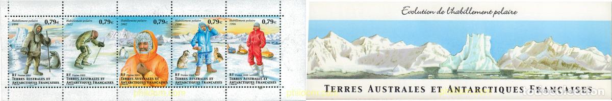 Sellos: 114339 MNH ANTARTIDA FRANCESA 2003 EVOLUCION DEL TRAJE POLAR
