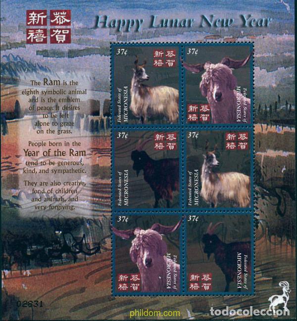 Sellos: 338142 MNH MICRONESIA 2003 A&Ntilde;O LUNAR CHINO - A&Ntilde;O DE LA CABRA