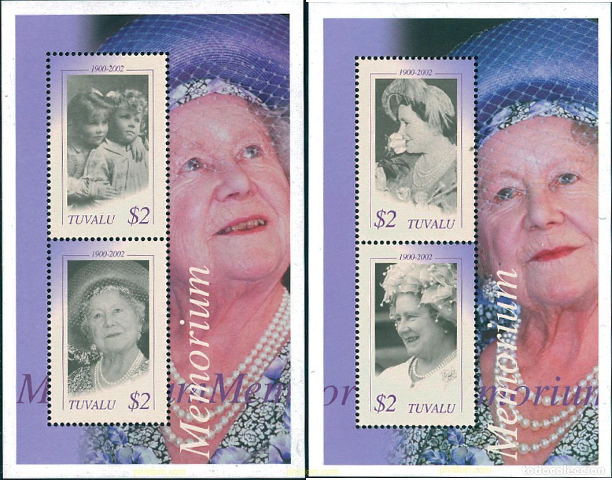 Sellos: 120626 MNH TUVALU 2002 HOMENAJE A LA REINA MADRE