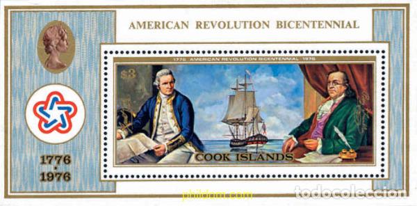Sellos: 122487 MNH COOK Islas 1976 BICENTENARIO DE LA INDEPENDENCIA DE LOS ESTADOS UNIDOS