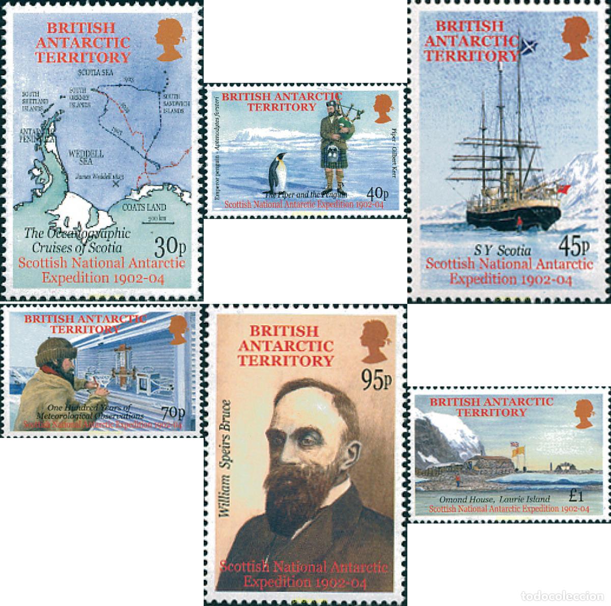 Sellos: 122591 MNH ANTARTIDA BRITANICA 2002 CENTENARIO DE LA EXPEDICION ANTARTICA ESCOCESA
