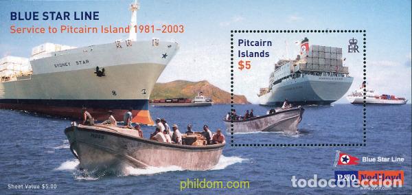 Sellos: 122659 MNH PITCAIRN Islas 2003 LINEA BLUE STAR