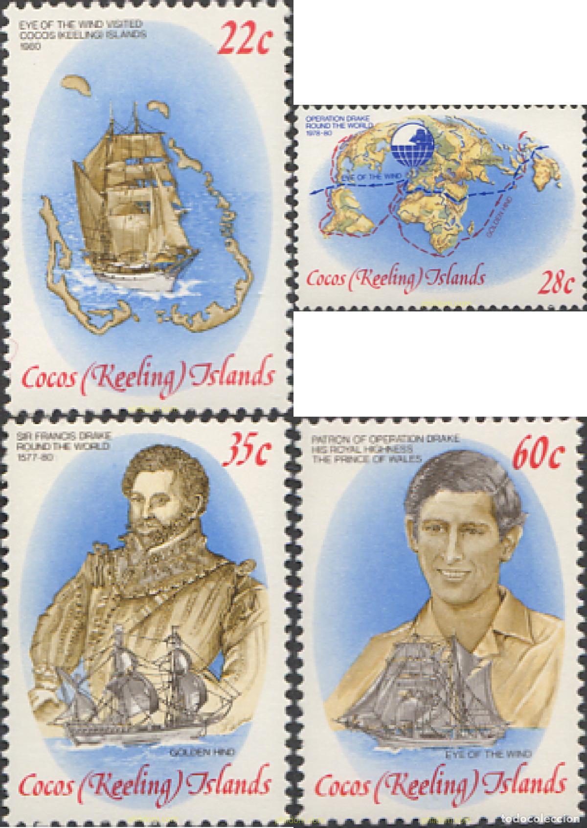 Sellos: 122784 MNH COCOS Islas 1980 EXPEDICION OPERACION DRAKE
