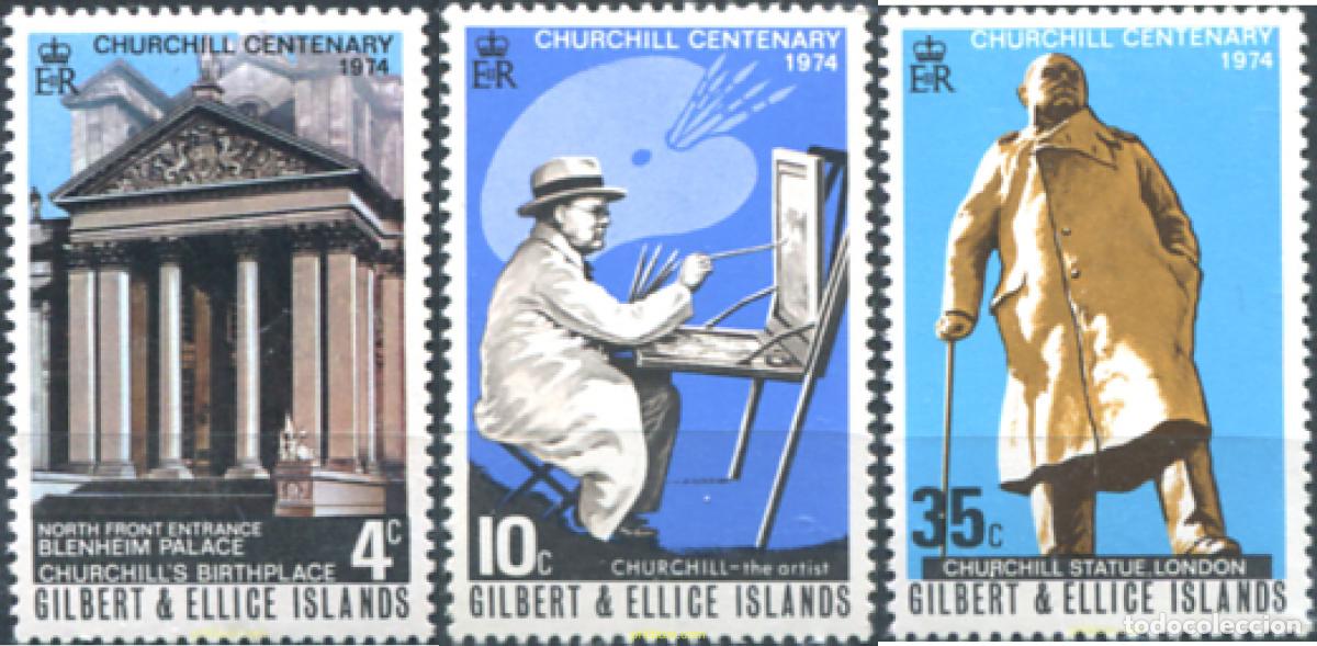 Sellos: 123674 MNH GILBERT Y ELLICE 1974 CENTENARIO DEL NACIMIENTO DE SIR WINSTON CHURCHILL