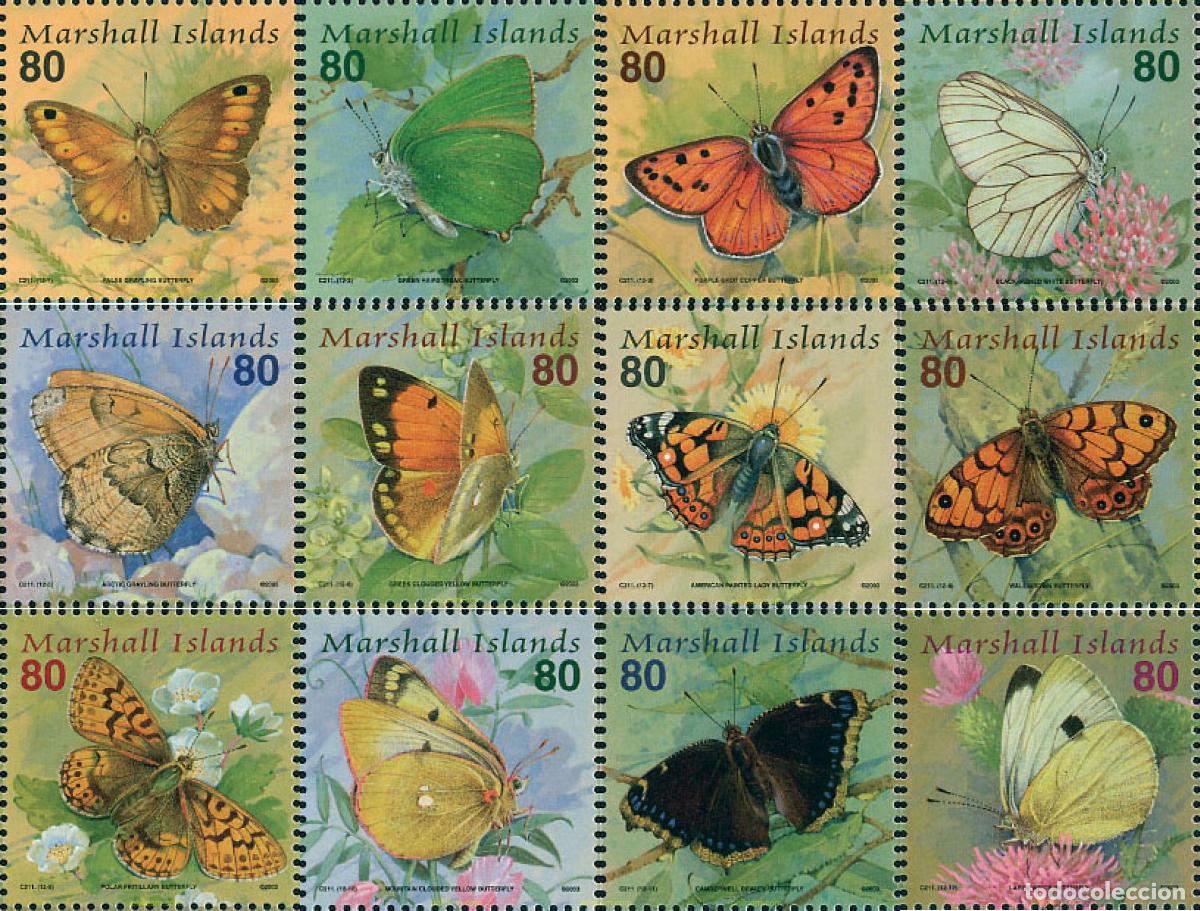Sellos: 123762 MNH MARSHALL Islas 2003 MARIPOSAS