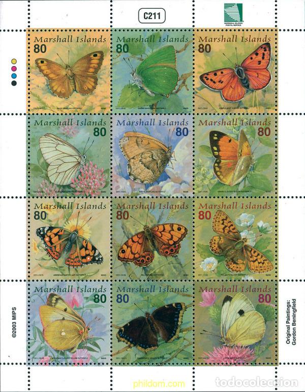 Sellos: 225464 MNH MARSHALL Islas 2003 MARIPOSAS