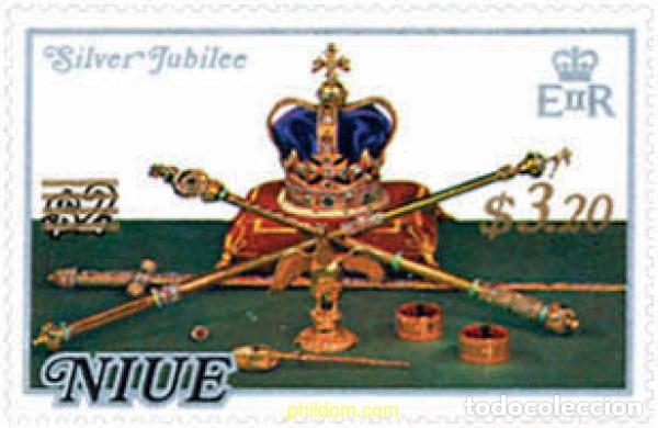 Sellos: 124075 MNH NIUE 1977 25 ANIVERSARIO DE LA CORONACION DE ISABEL II