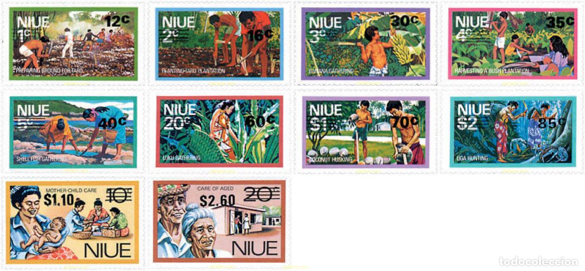 Sellos: 124072 MNH NIUE 1977 ACTIVIDADES AGRICOLAS, PESCA Y SERVICIOS SOCIALES