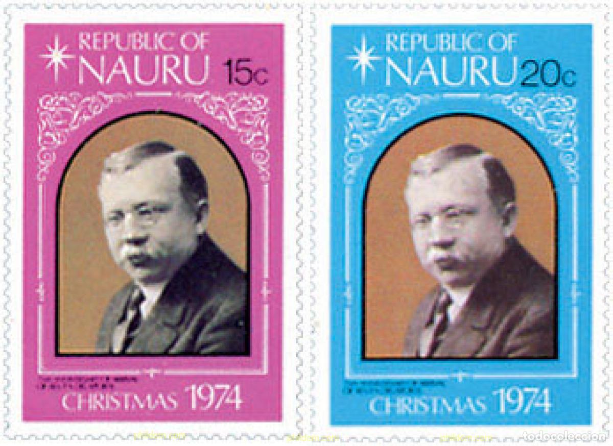 Sellos: 125774 MNH NAURU 1974 NAVIDAD. 75 ANIVERSARIO DE LA LLEGADA DEL REVERENDO P.A. DELAPORTE