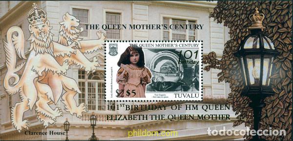 Sellos: 126224 MNH TUVALU 2001 101 ANIVERSARIO DE LA REINA MADRE