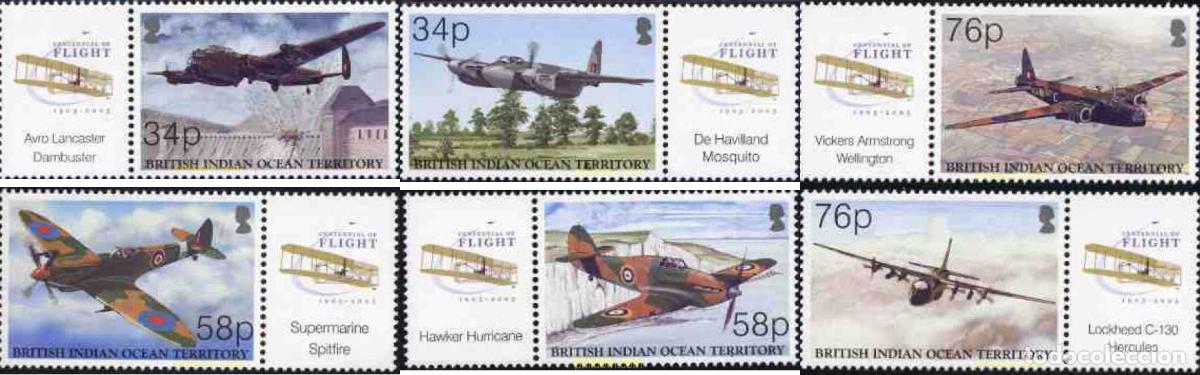 Sellos: 132305 MNH OCEANO INDICO BRITANICO 2003 CENTENARIO DE LA AVIACION