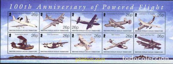 Sellos: 132306 MNH OCEANO INDICO BRITANICO 2003 CENTENARIO DE LA AVIACION