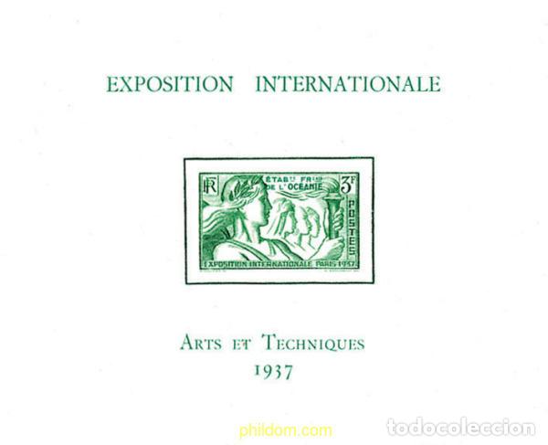 Sellos: 138039 MNH OCEANIA FRANCESA 1937 EXPOSICION UNIVERSAL DE PARIS
