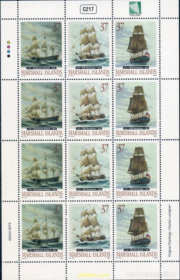 Sellos: 143500 MNH MARSHALL Islas 2004 VELEROS