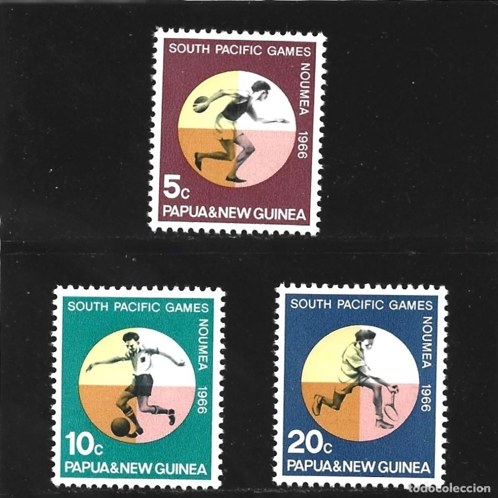 Sellos: Papua y Nueva Guinea 1966 Ivert 98/100 *** Juegos Deportivos del Pacifico Sur - Deportes