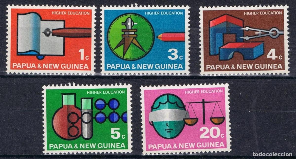 Sellos: Papua y Nueva Guinea 1967 Ivert 105/9 *** Ense&ntilde;anza Superior