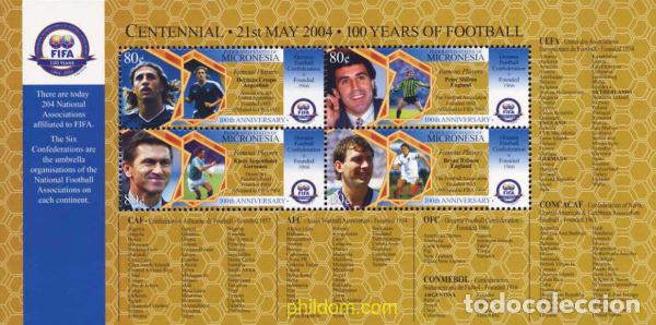 Sellos: 222978 MNH MICRONESIA 2004 CENTENARIO DE LA FIFA