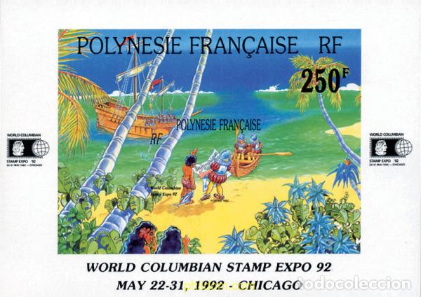 Sellos: 147839 MNH POLINESIA FRANCESA 1992 WORLD COLUMBIAN STAMP EXPO 92. EXPOSICION FILATELICA INTERNACION