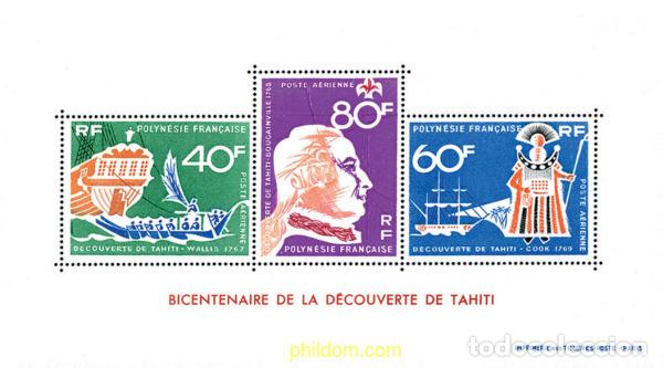 Sellos: 148348 MNH POLINESIA FRANCESA 1968 200 ANIVERSARIO DEL DESCUBRIMIENTO DE TAHITI