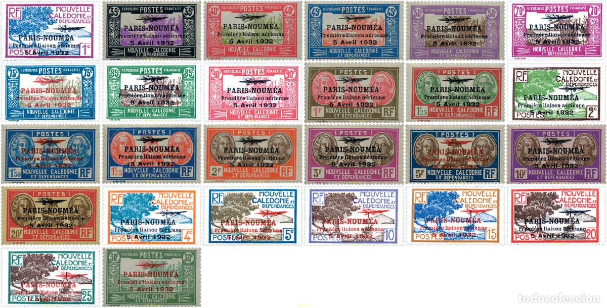Sellos: 366990 HINGED NUEVA CALEDONIA 1933 1 ANIVERSARIO DEL VUELO PARIS-NOUMEA
