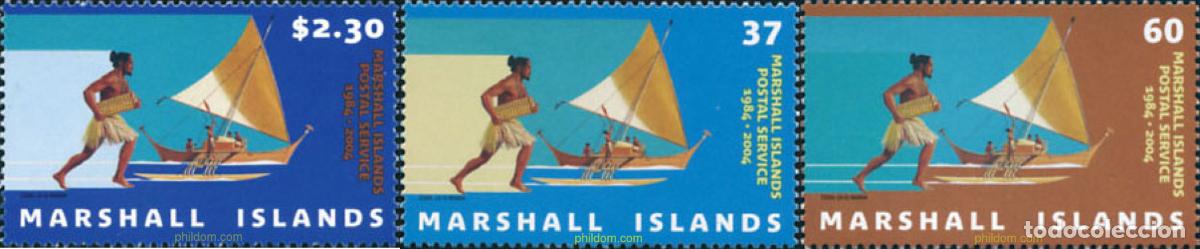 Sellos: 152290 MNH MARSHALL Islas 2004 20 ANIVERSARIO DEL SERVICIO POSTAL