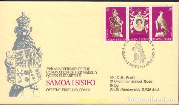 Sellos: 557722 MNH SAMOA 1978 25 ANIVERSARIO DE LA CORONACION DE ISABEL II