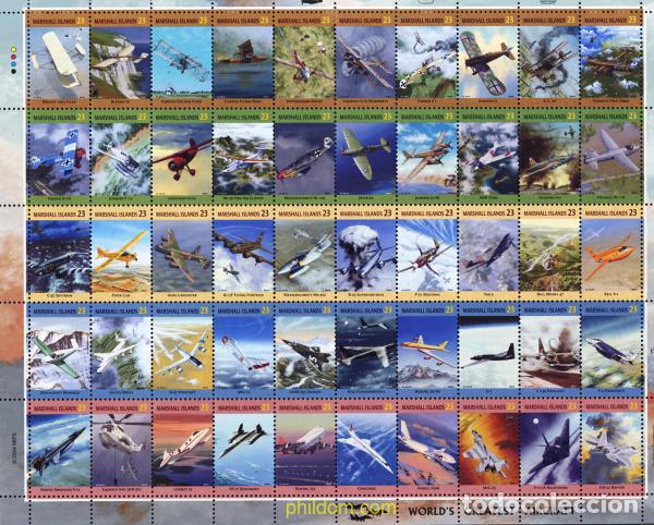 Sellos: 222636 MNH MARSHALL Islas 2004 HISTORIA DE LA AVIACION