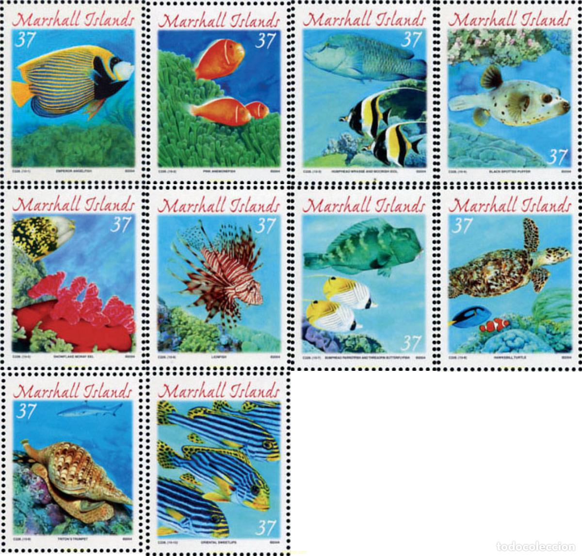 Sellos: 154568 MNH MARSHALL Islas 2004 FAUNA MARINA