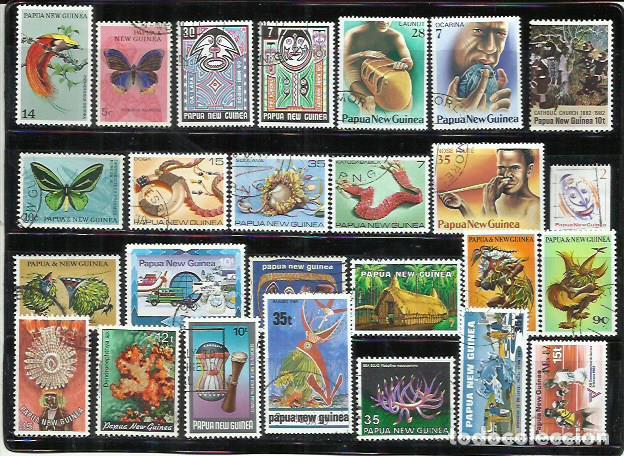 Sellos: R48G- LOTE SELLOS NUEVA GUINEA PAPUA OCEAN&Iacute;A, COLONIA INGLESA, BONITOS SELLOS.