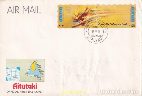 Sellos: 727956 USED AITUTAKI 1990 PROTECCION DEL MEDIO AMBIENTE