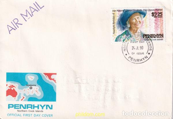Sellos: 728461 USED PENRHYN 1990 90 ANIVERSARIO DE LA REINA MADRE
