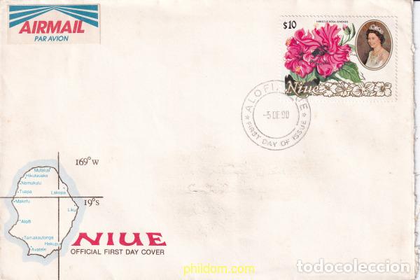 Sellos: 728092 USED NIUE 1990 FLORES