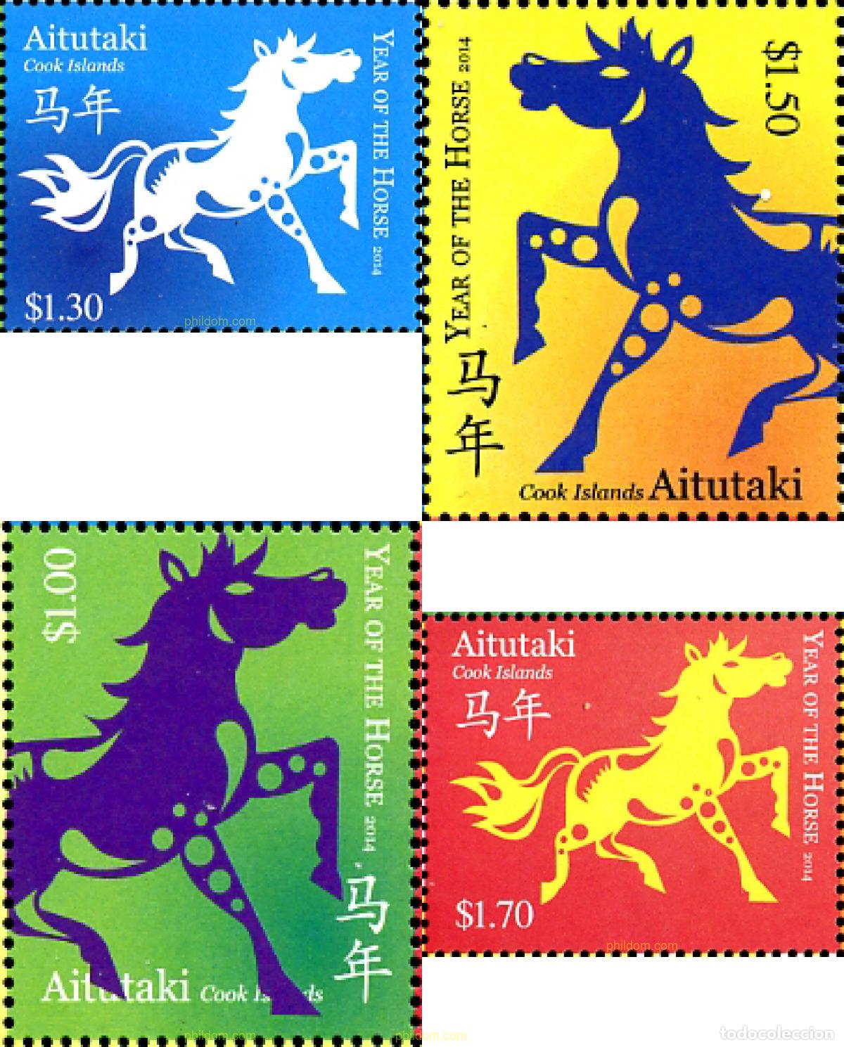 Sellos: 317039 MNH AITUTAKI 2014 A&Ntilde;O LUNAR CHINO - A&Ntilde;O DEL CABALLO