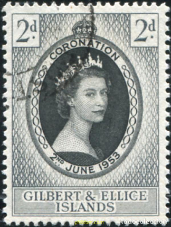 Sellos: 780138 USED GILBERT Y ELLICE 1953 CORONACION ELISABET II