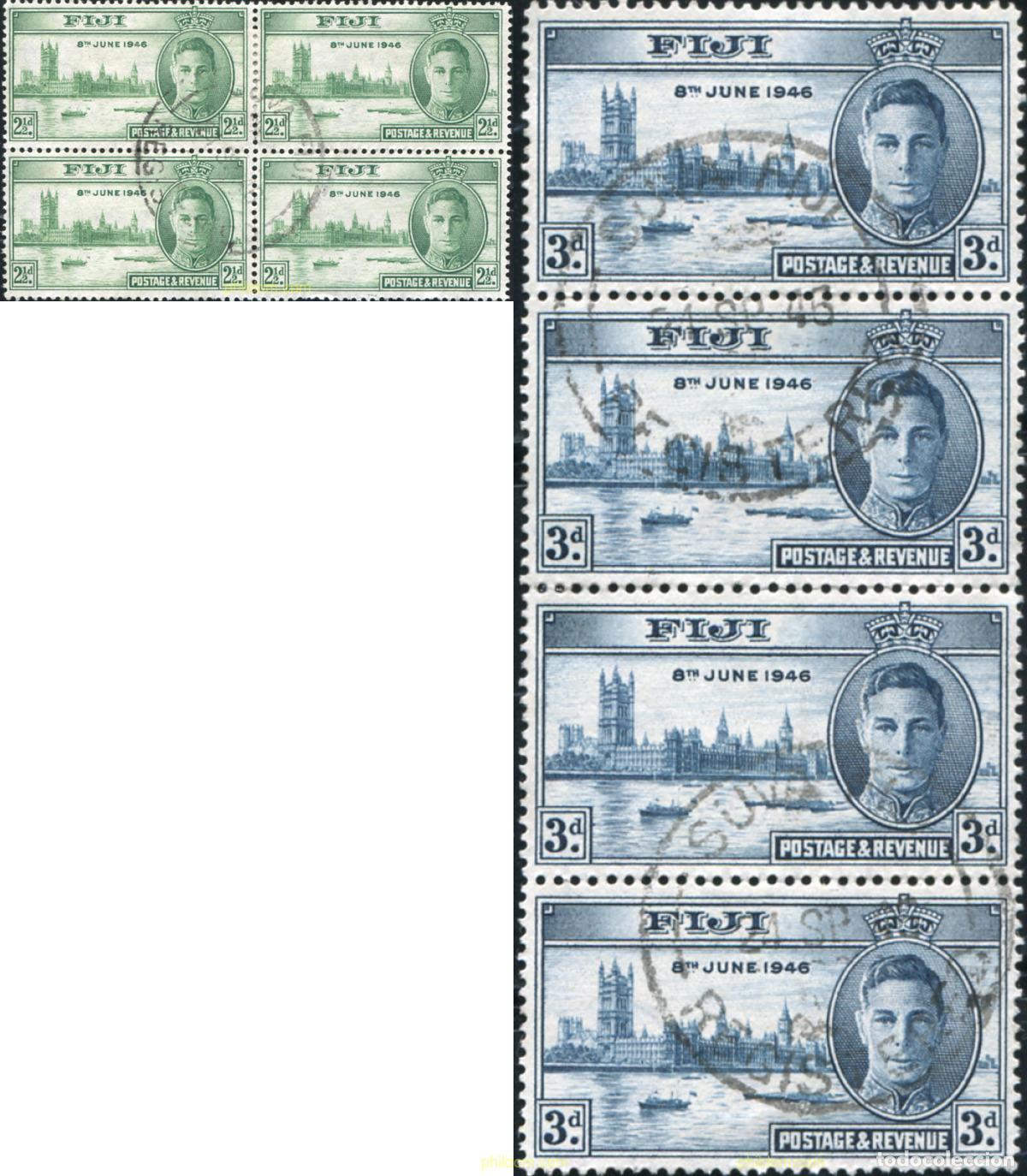 Sellos: 779730 USED FIJI 1946 ANIVERSARIO DE LA VICTORIA
