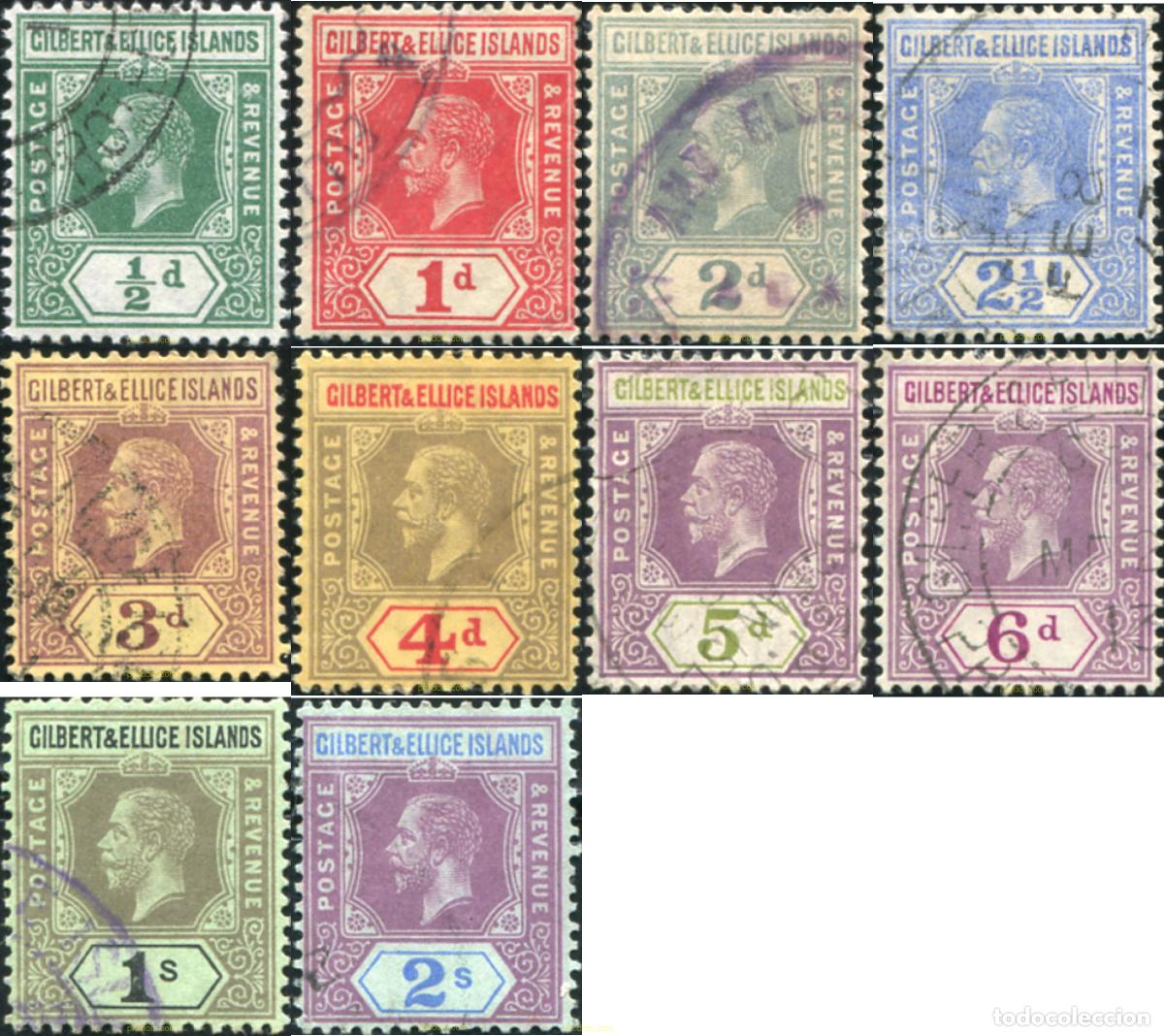 Sellos: 780116 USED GILBERT Y ELLICE 1912 GEORGE V