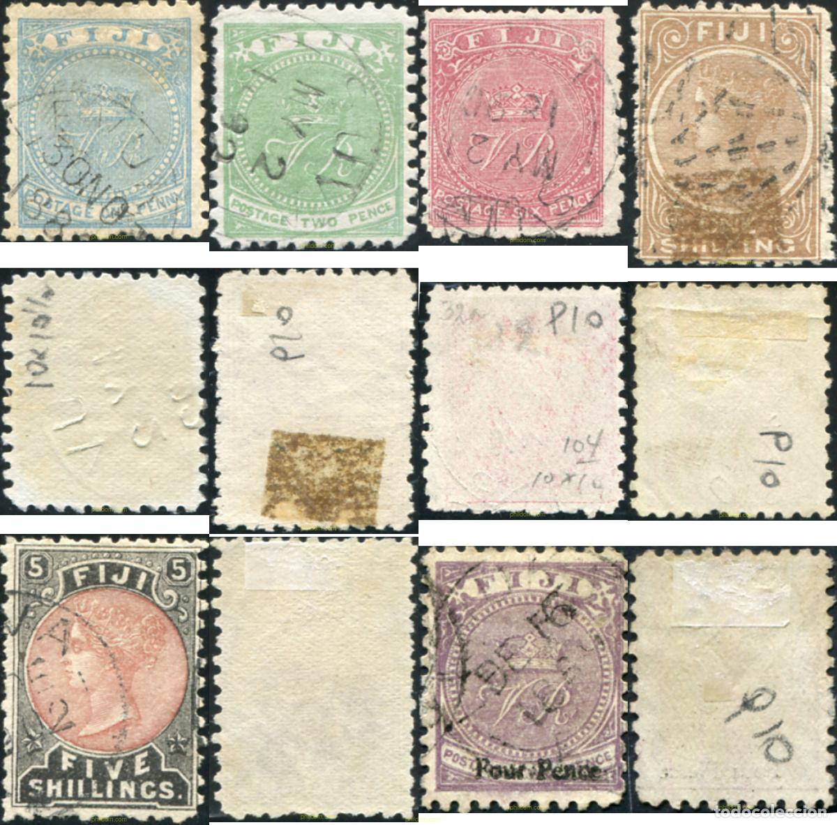Sellos: 779595 USED FIJI 1882 VARIOS MARCOS