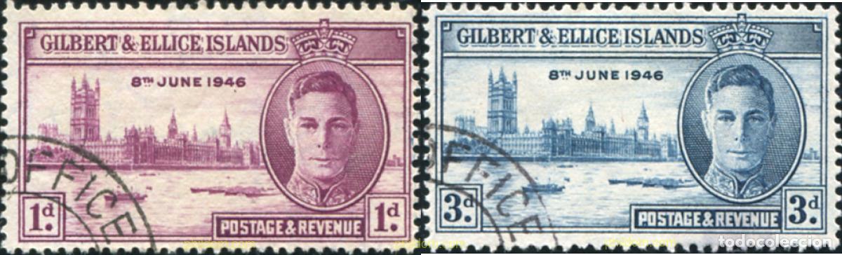 Sellos: 780132 USED GILBERT Y ELLICE 1946 ANIVERSARIO DE LA VICTORIA