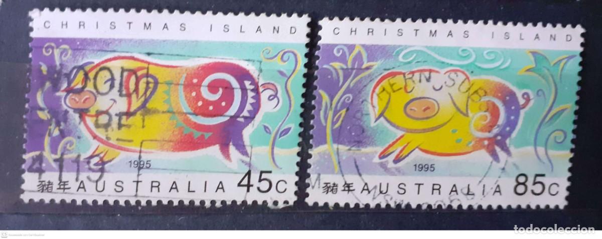 Sellos: ISLAS CHRISTMAS n&ordm; 413/414&ordm; A&ntilde;o Nuevo chino. A&ntilde;o del cerdo. Serie completa