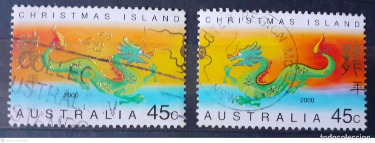 Sellos: ISLAS CHRISTMAS n&ordm; 473/474&ordm; A&ntilde;o Nuevo chino. A&ntilde;o del drag&oacute;n. Serie completa