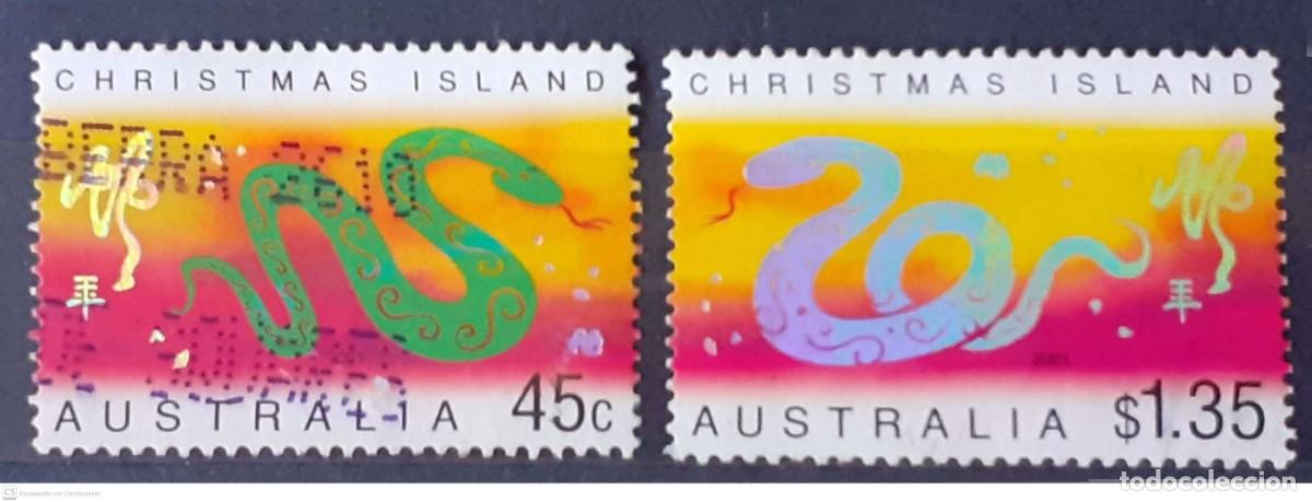 Sellos: ISLAS CHRISTMAS n&ordm; 483/484&ordm; A&ntilde;o Nuevo chino. A&ntilde;o de la serpiente. Serie completa
