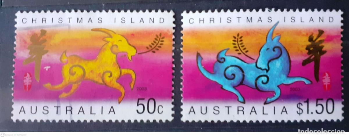 Sellos: ISLAS CHRISTMAS n&ordm; 505/506&ordm;. A&ntilde;o Nuevo chino. A&ntilde;o de la cabra. Serie completa