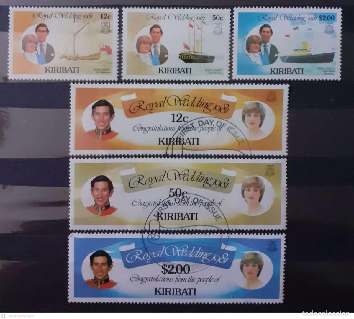 Sellos: KIRIBATI n&ordm; 50/55&ordm;/** Matrimonio del pr&iacute;ncipe Carlos y Diana Spencer. Serie completa