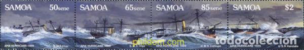 Sellos: 169495 MNH SAMOA 1989 CENTENARIO DEL URACAN DE APIA
