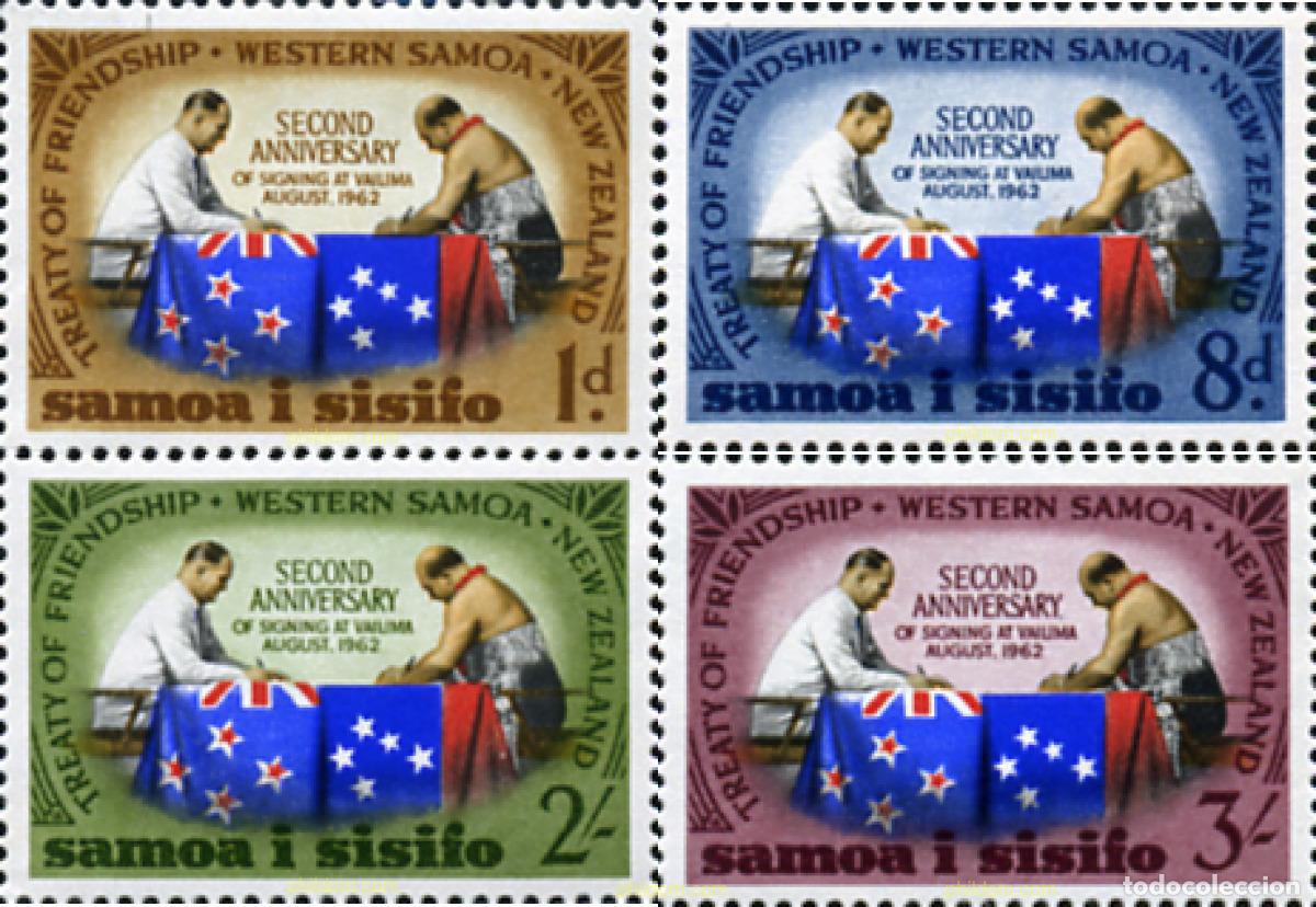 Sellos: 168227 MNH SAMOA 1964 2 ANIVERSARIO DEL TRATADO DE AMISTAD CON NUEVA ZELANDA