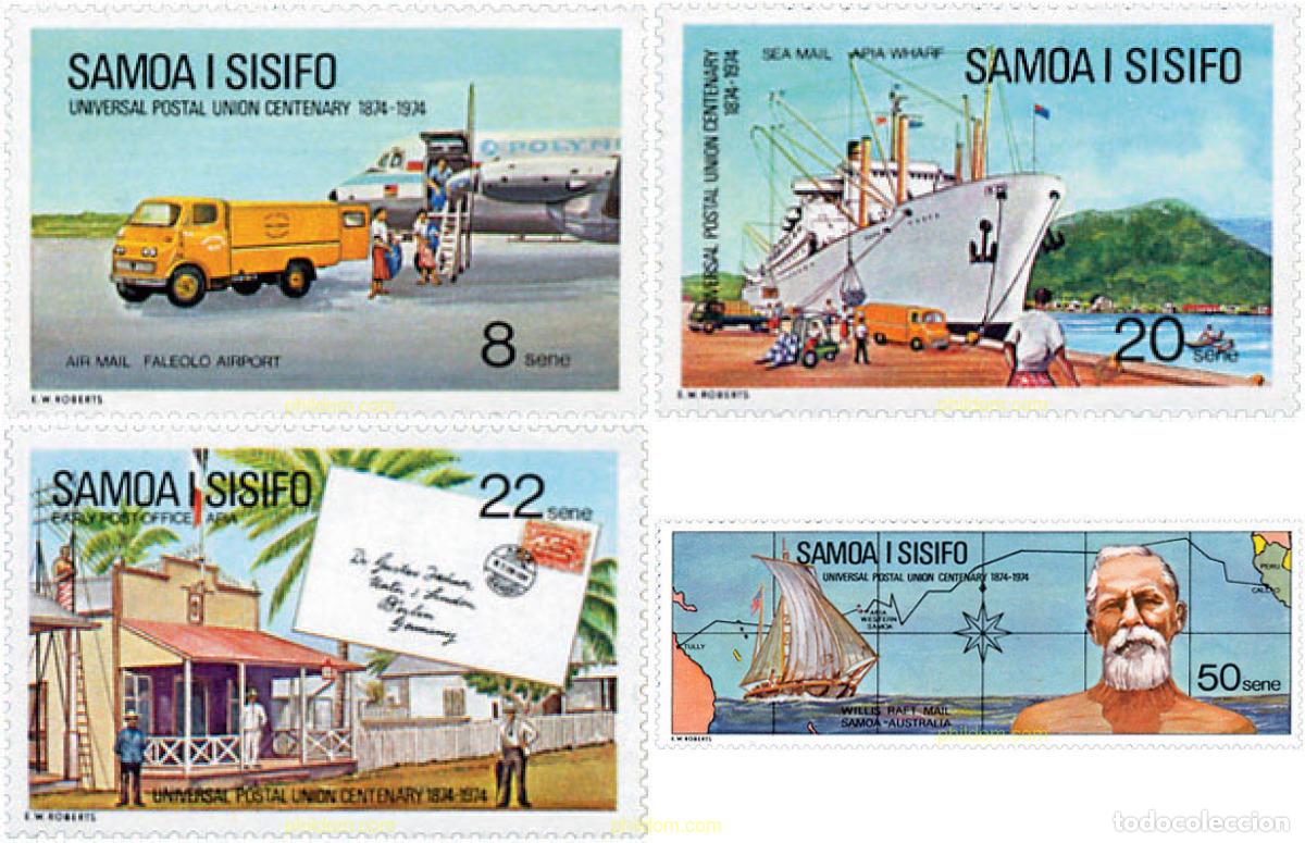 Sellos: 63258 MNH SAMOA 1974 CENTENARIO DE LA UNION POSTAL UNIVERSAL